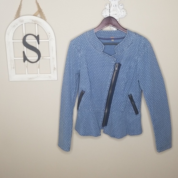 Free People Jackets & Blazers - Free People Denim Zip Blazer